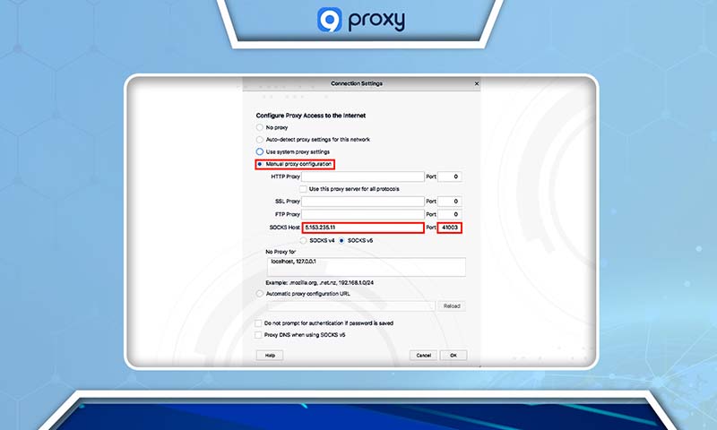 Find the proxy settings within your browser's menu