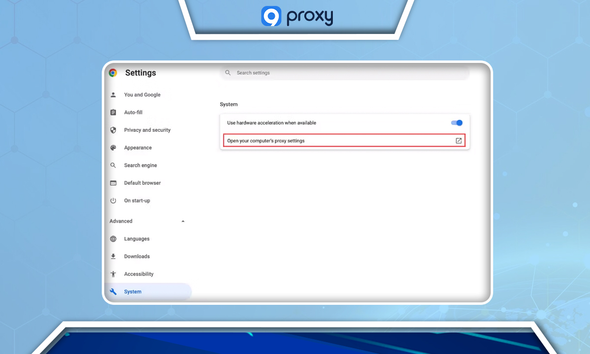 Set up proxy for Chrome